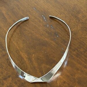 Silver necklace - art inspired, simple elegance